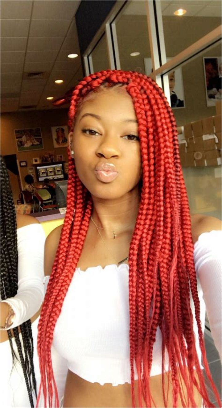 40 Red Box Braids Styles for Every Occassion