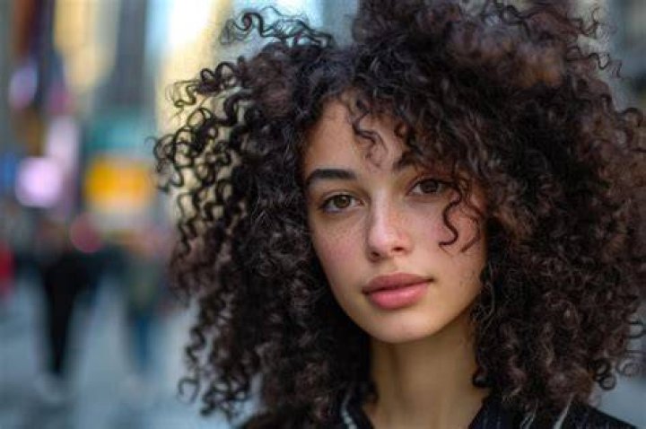 a person with curly hair