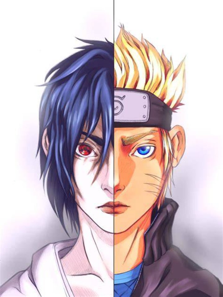 A split image indicates Sasuke using wire strings in Naruto