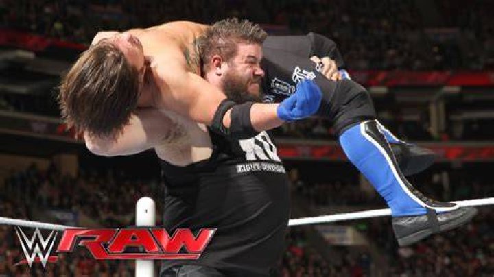 AJ Styles v Kevin Owens and Sami Zayn Royal Rumble 2018 Cropped