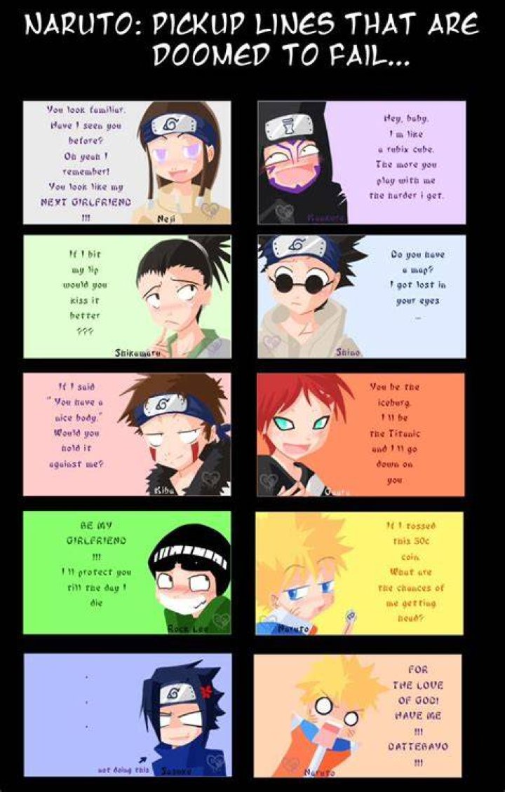 100+ Best Anime Pick-Up Lines (By True Otaku Fans) 10 Anime Pick-Up Lines Naruto - 100+ Best Anime Pick-Up Lines (By True Otaku Fans)