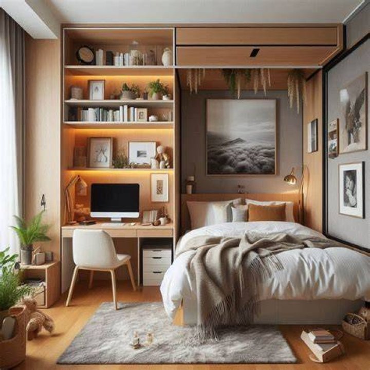 Bedroom with home office area