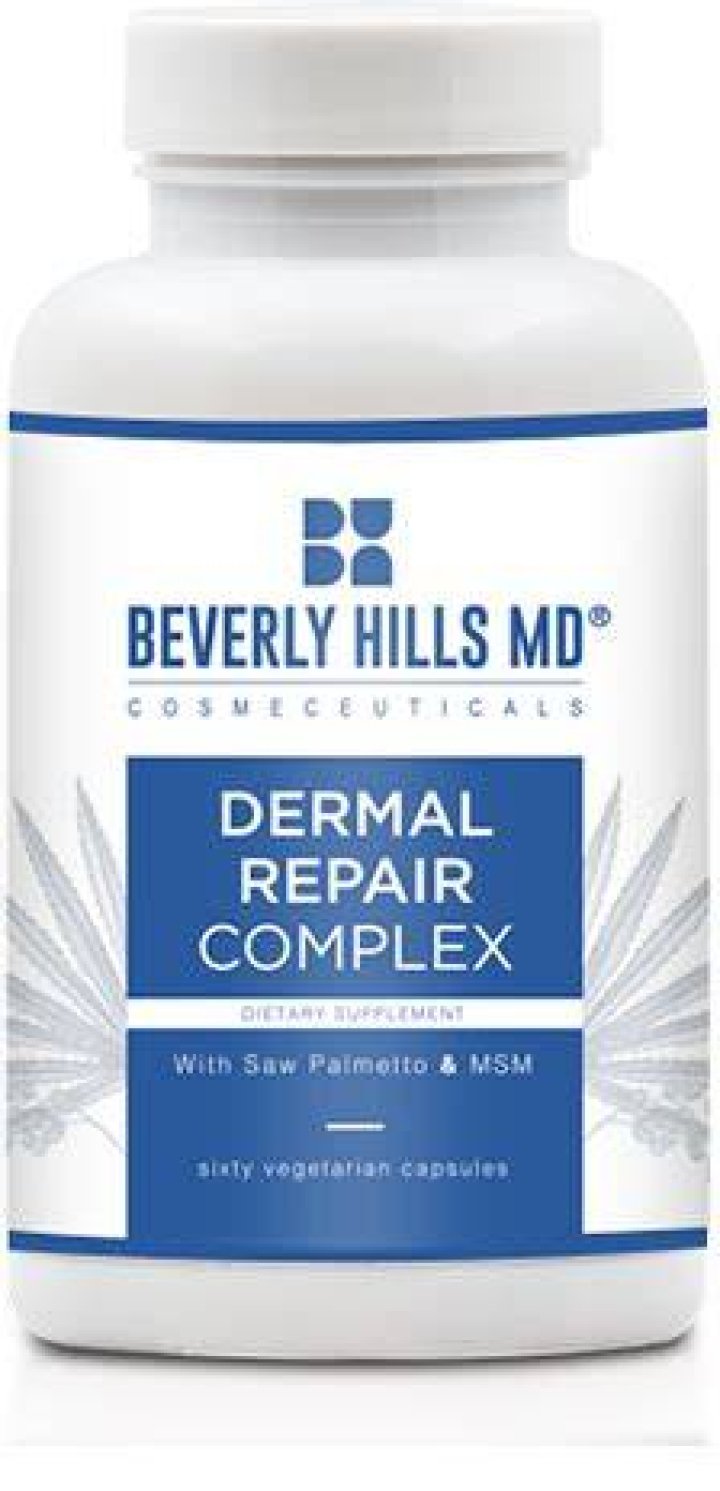 Beverly Hills MD Dermal Repair Complex is a revolutionary dietary supplement crafted to diminish visible signs of aging. This remarkable formula combines age-fighting nutrients and scientifically backed ingredients to help target the root causes of visible aging: collagen and elastin breakdown.