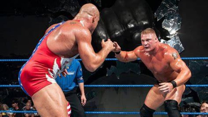 Brock Lesnar v Kurt Angle v Big Show Vengeance 2003 Cropped