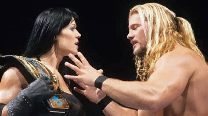 Chyna and Christ JEricho with the Intercontinental Championship