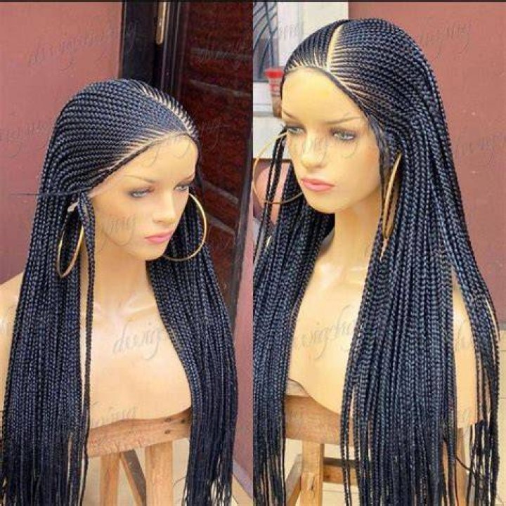 Cornrow Braided Wigs Ghana Weaving Lace Wig Gift for Women Twist Braid