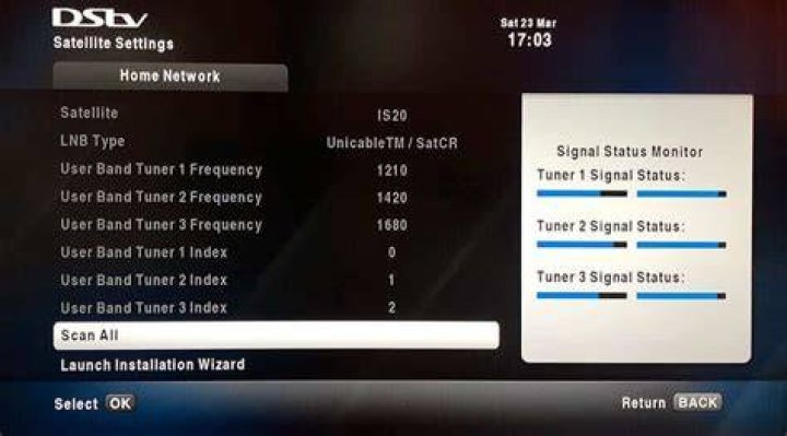 dstv signal strength settings dstv signal strength settings