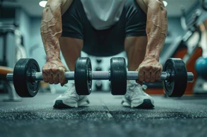 Young strong fit muscular sweaty man with big muscles strength cross workout training with dumbbells weights in the gym dark image with shadows real people dumbbells weight training, young strong fit muscular sweaty man with big muscles strength cross workout training with dumbbells weights in the gym dark image with shadows real people