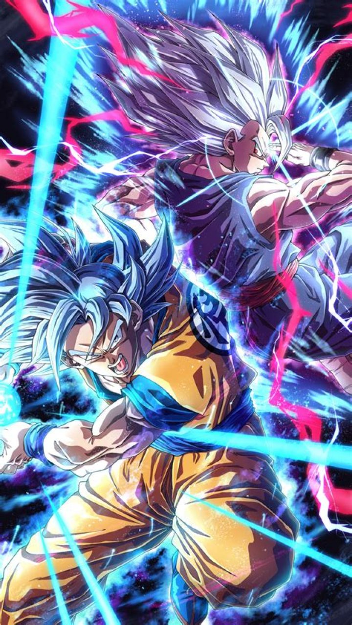 Goku and Gohan in Full Power Super Saiyan form.