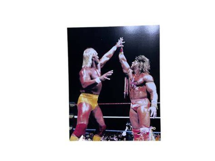 Hulk Hogan Hands Ultimate Warrior The WWE Champoinship WrestleMania 6