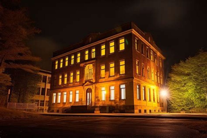 italian building lit up at night