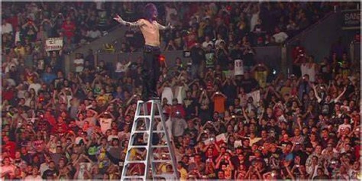 Jeff Hardy jumping off ladder at WrestleMania 33