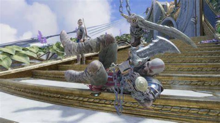  Kratos falls from the Suicide Bluffs in the opening for God of War
