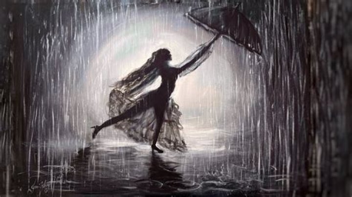 Lady dancing in the rain Lady dancing in the rain
