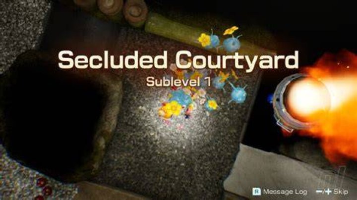 Pikmin 4 Secluded Courtyard in Blossoming Arcadia with Treasure options Unlocked with Yellow Pikmin