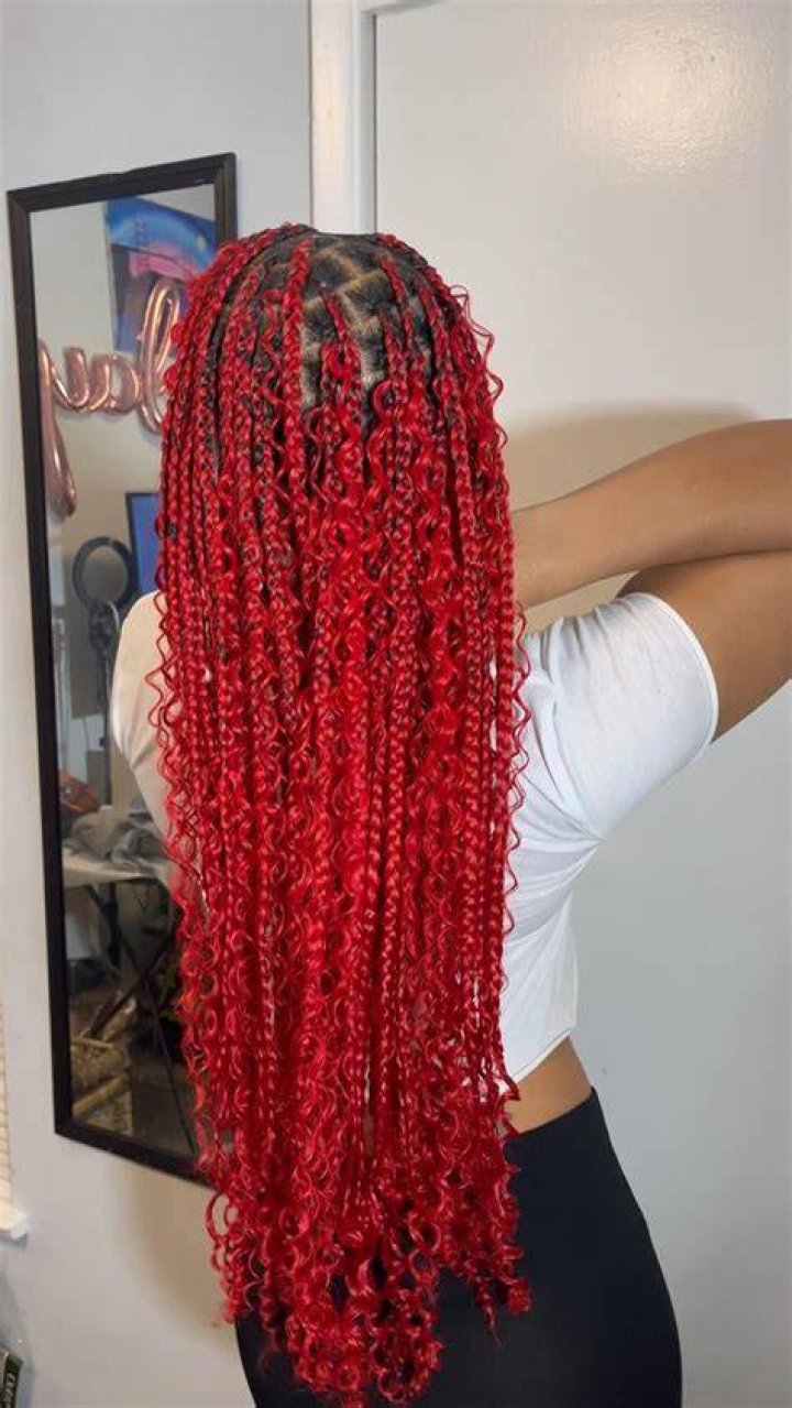 Red box braids 🔥 africanside Red Box Braids, Blonde Box Braids, Short