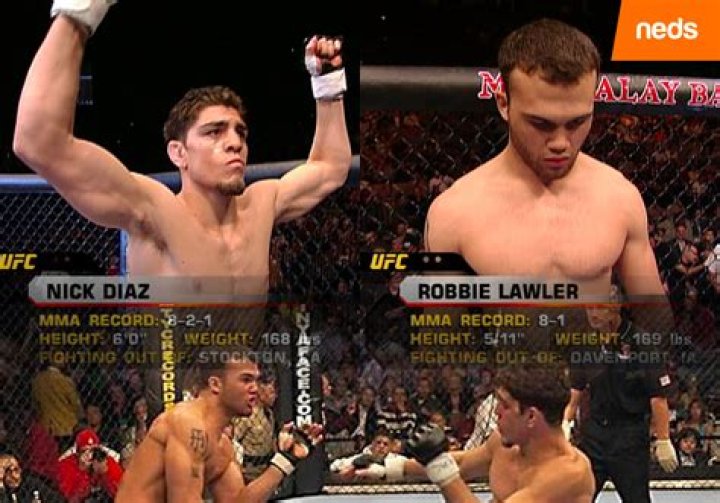 Robbie Lawler knocking Nick Diaz in round three.