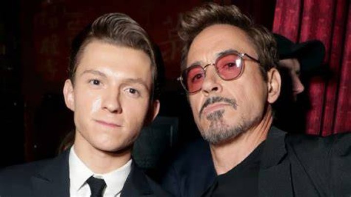 Robert Downey Jr and Tom Holland in Avengers Endgame as Tony Stark and Peter Parker