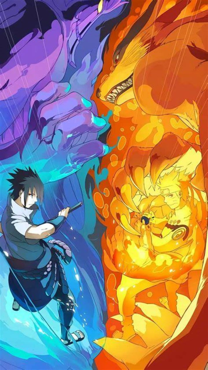 Sasuke and Naruto use chakra to launch an object between them in the Naruto anime
