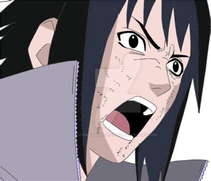 Sasuke appears angry as he points with two fingers in Boruto