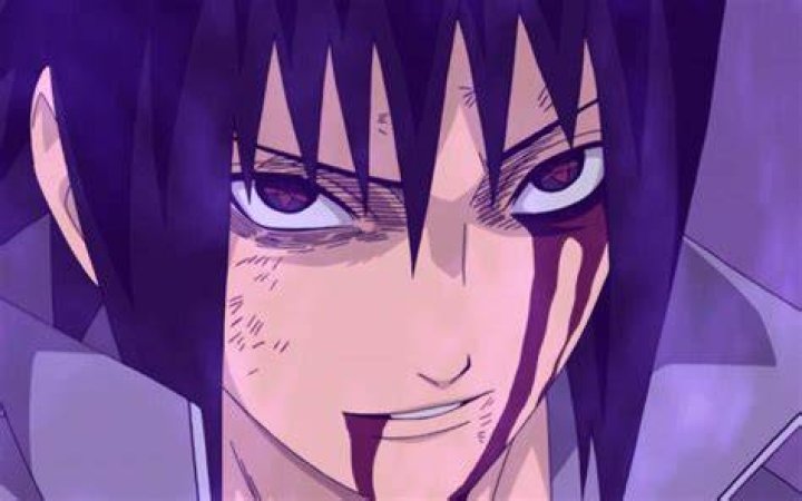 Sasuke Uchiha with a bleeding eye in Naruto: Shippuden