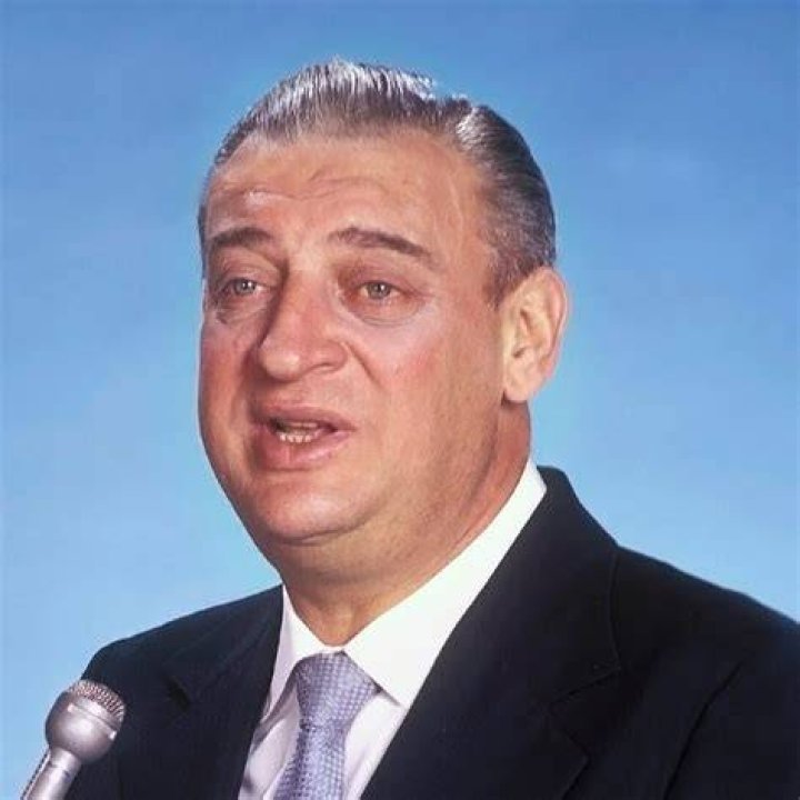 Split image of Rodney Dangerfield in Back to School and with his arms out in Caddyshack