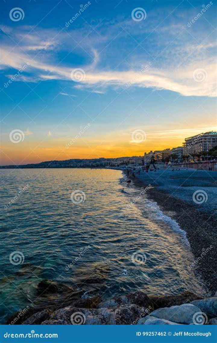 sunset over nice, france