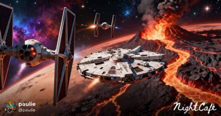 TIE Fighters attacking the Millennium Falcon in Star Wars Episode VII The Force Awakens