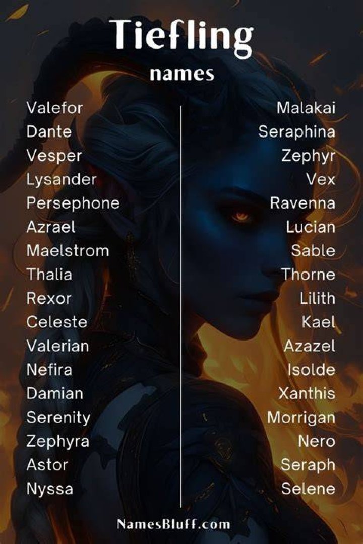 Tiefling name generator Mythjourneys