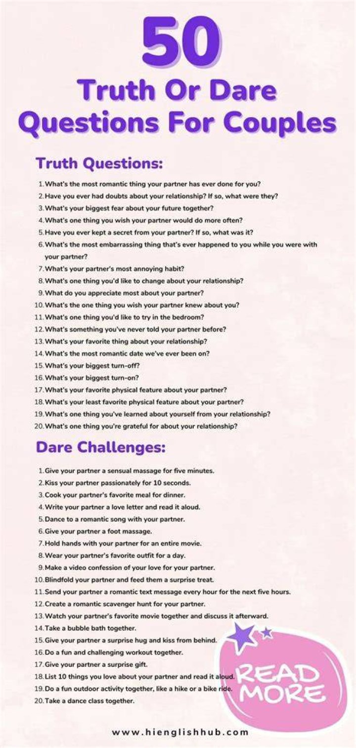 truth or dare questions for girlfriend in 2023 Dare questions, Truth