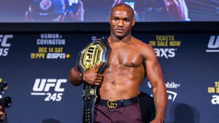 Usman with UFC Title
