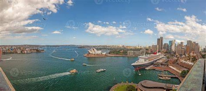 View of Sydney harbor on cloudy morning