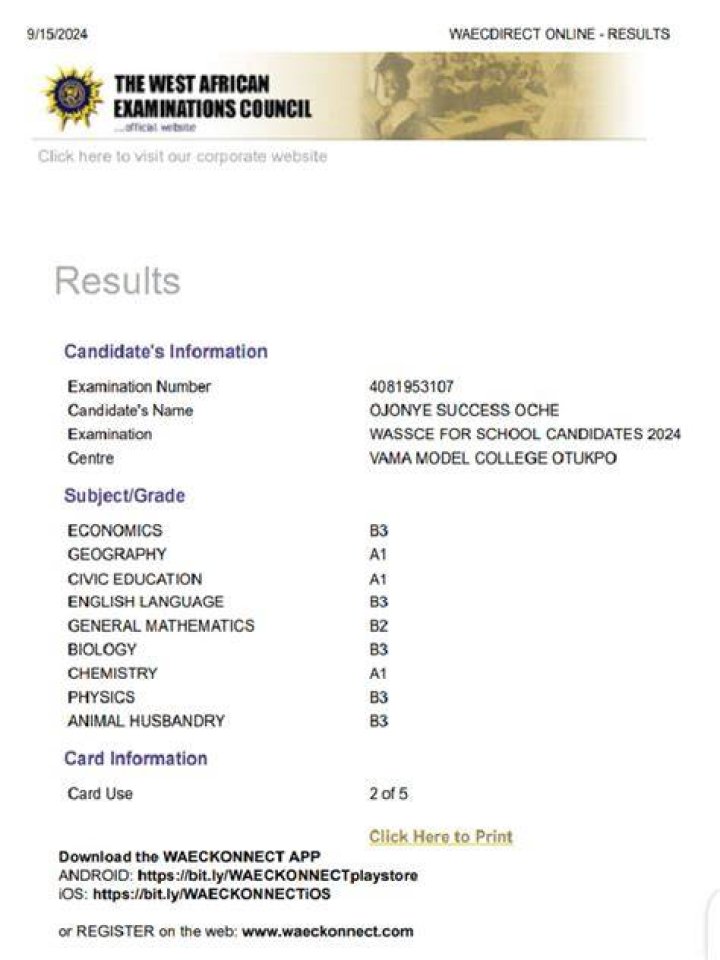 WAEC WASSCE Results 2023 | Waecdirect.org 2023/2024 3 Waec Results