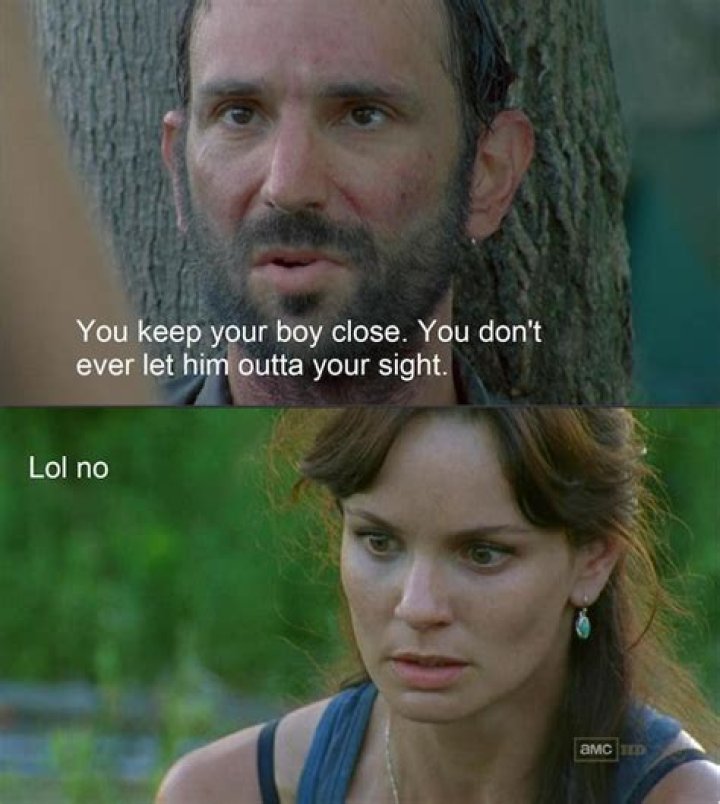 Walking Dead meme with Lori at the top and Gabriel at the bottom.