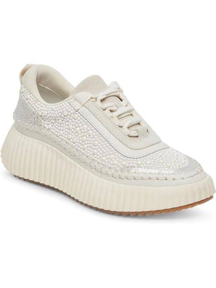white pearl dolce vita sneakers for a 30th anniversary gift